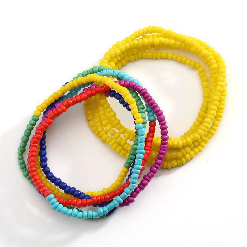 Colorful Elastic Belly Bead Chain Set for Women