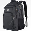 Dunkelgraber Slim-Laptop-Rucksack mit mehreren Fächern und USB-Ladeanschluss.