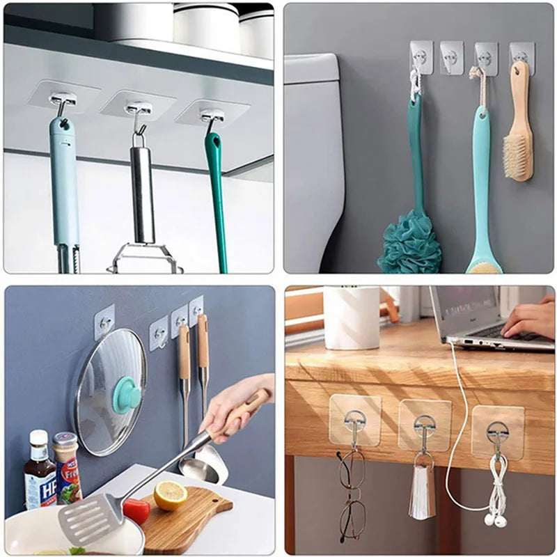 Transparent Self-Adhesive Wall Hooks for Pictures and More