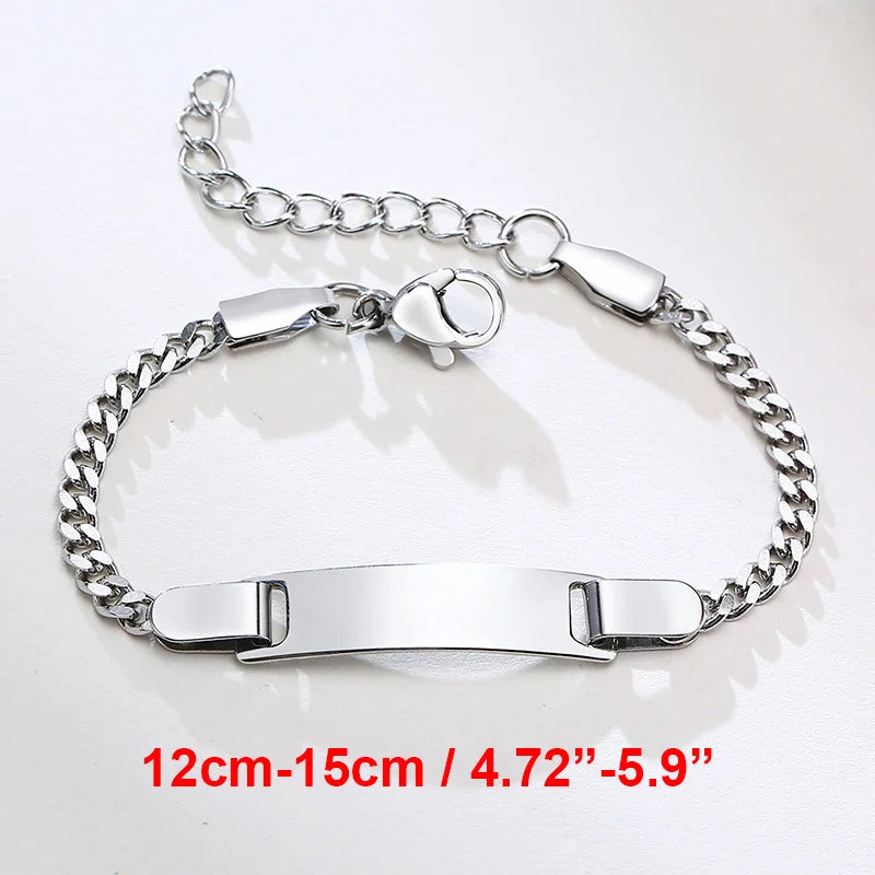 Personalized Stainless Steel Name Bracelet for Baby and Mom