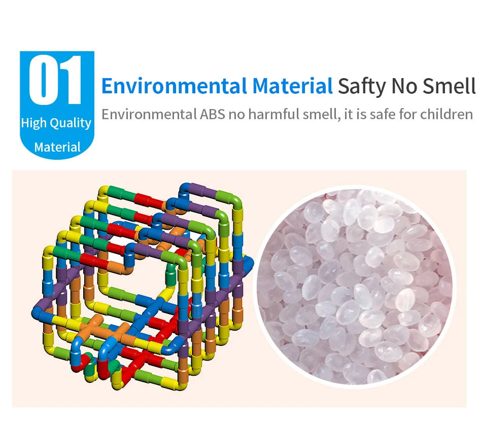 Montessori Water Pipe Building Blocks - DIY Construction Toy for Kids