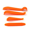 Orange trim clip removal pliers used for auto upholstery and panel work