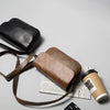 Vintage Leather Crossbody Bag for Men – Compact Messenger Shoulder Bag