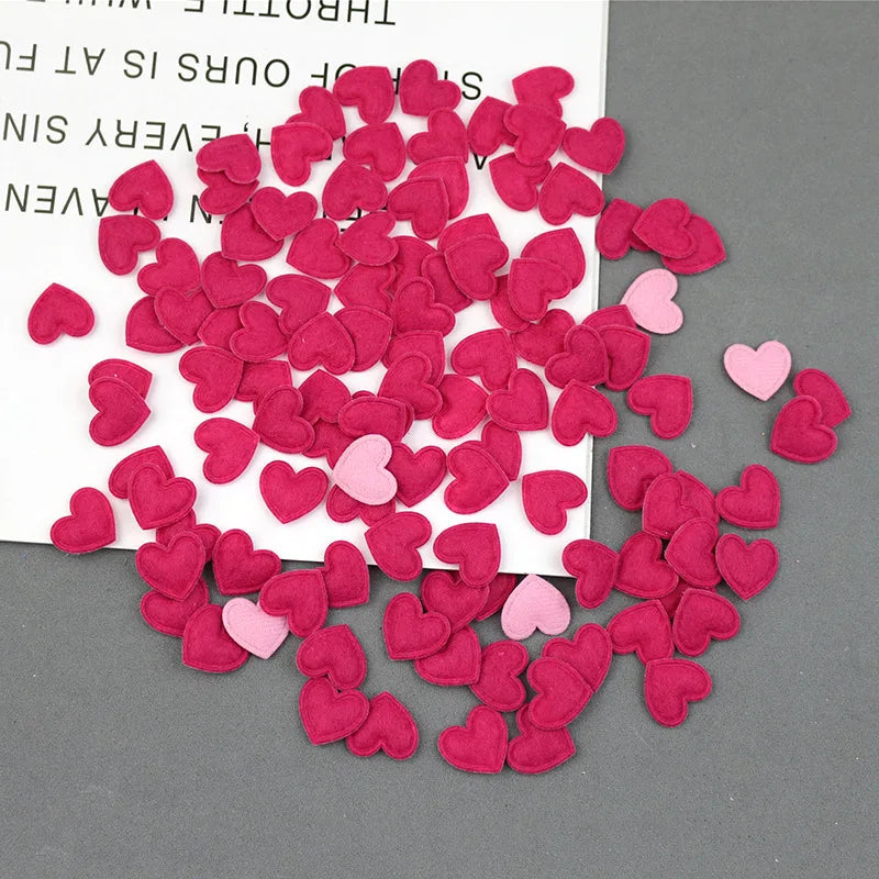 Felt Heart Patches for Crafting and DIY Projects