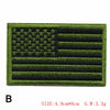 Embroidered American flag patch featuring the stars and stripes design in olive green and black thread.