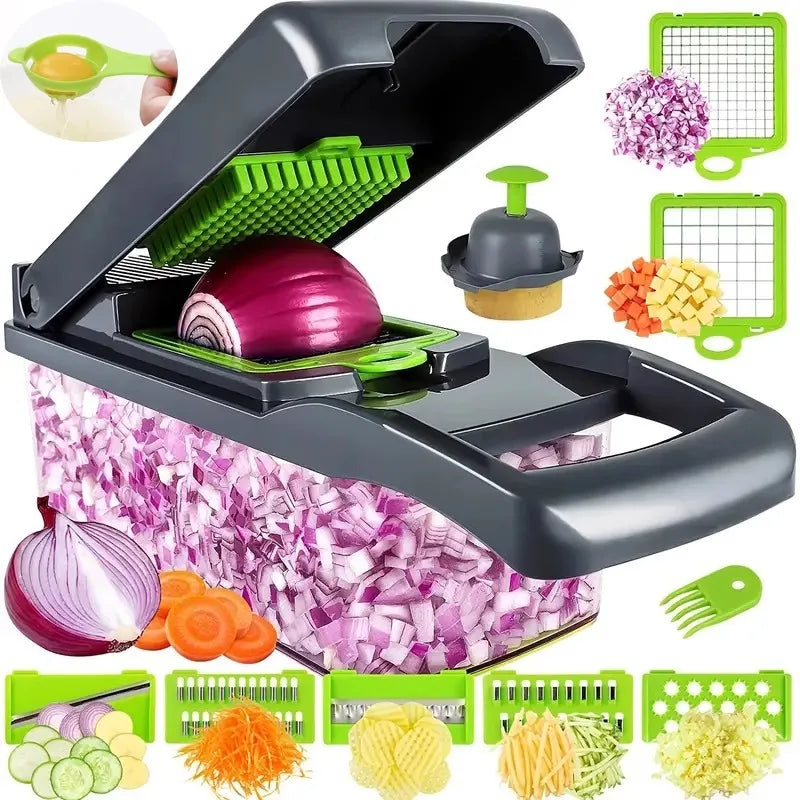14-in-1 Multifunctional Vegetable Chopper with Interchangeable Blades