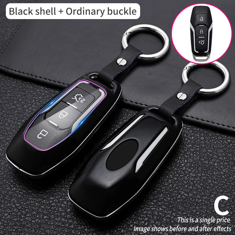 Carbon Fiber Car Key Cover for Ford Models