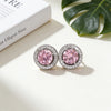 Purple & Pink Zirconia Hoop Earrings