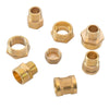 Brass BSP tee pipe fitting for water, oil & gas connections shown in various sizes and angles