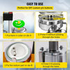 Instructions for using a button maker machine kit to create custom pin buttons.