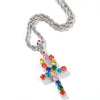 Rainbow Ankh Cross Pendant Necklace