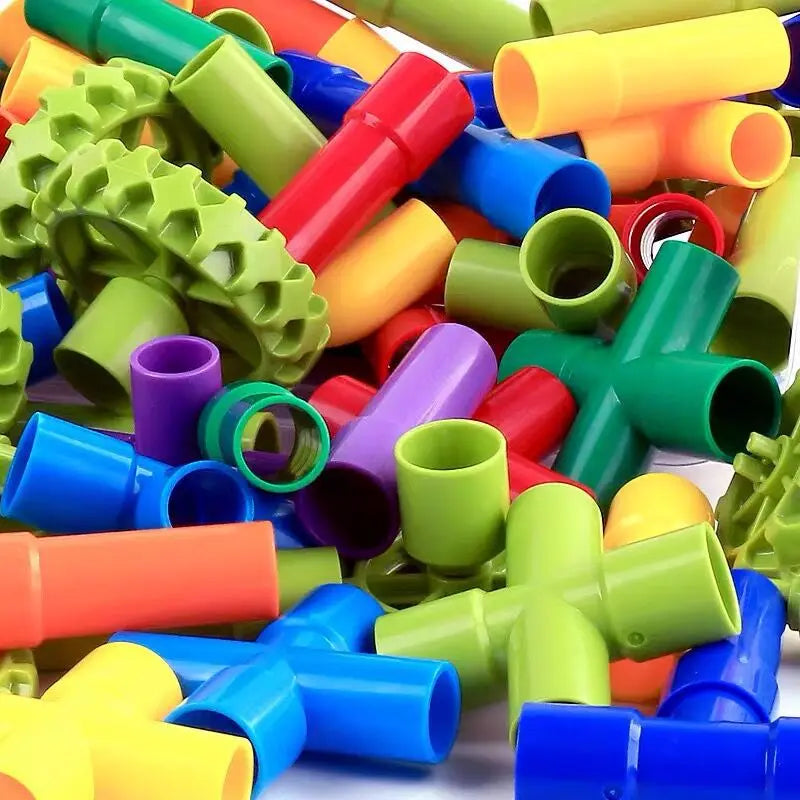 Montessori Water Pipe Building Blocks - DIY Construction Toy for Kids