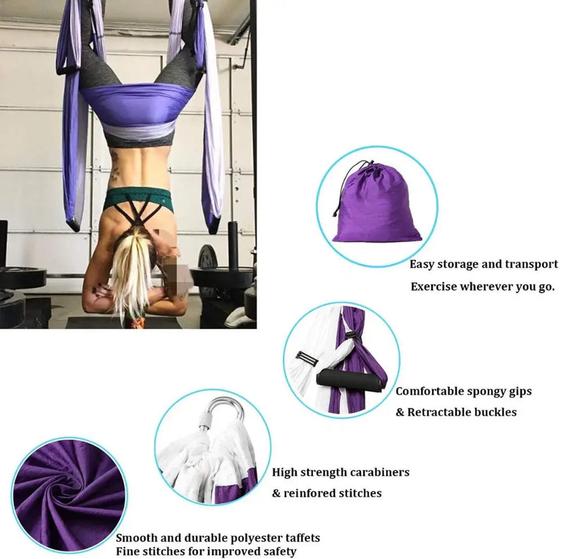 Aerial Yoga Hammock with Reinforced Handles