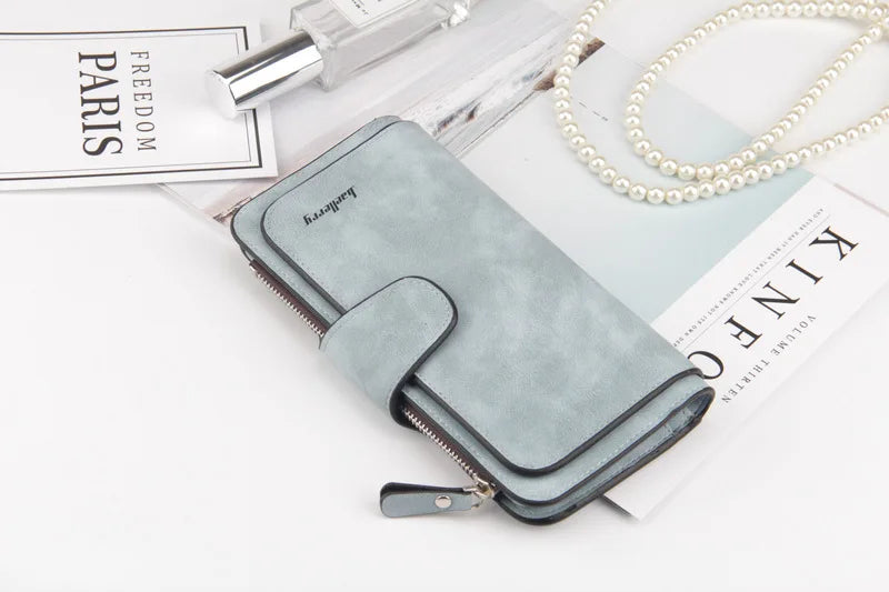 Classic Long PU Leather Wallet with Multiple Pockets