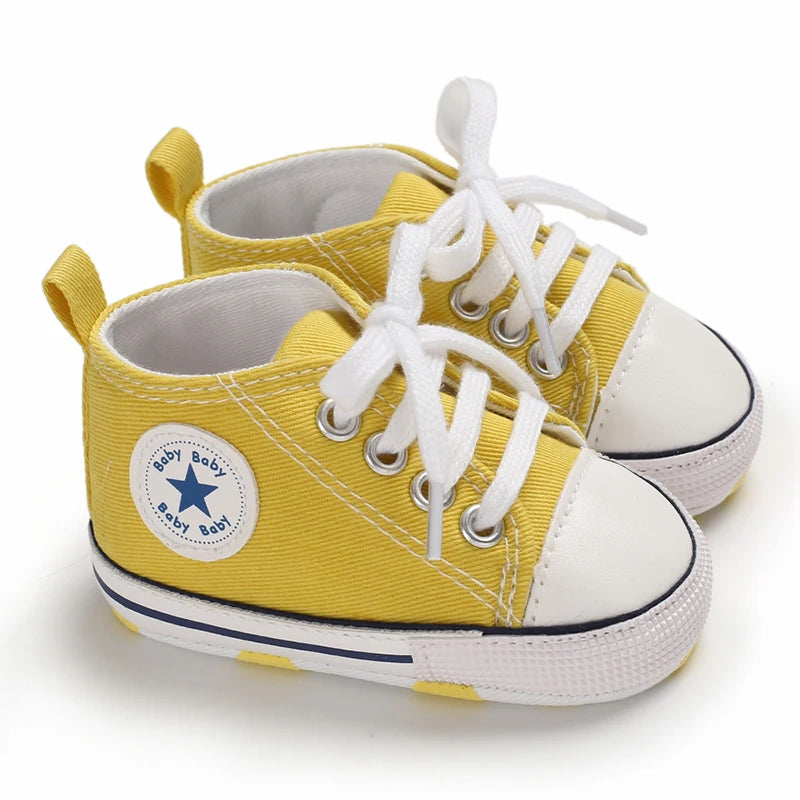 Classic Canvas First Walker Shoes for Babies with Star Print