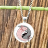 Cartoon Axolotl Glass Pendant Necklace