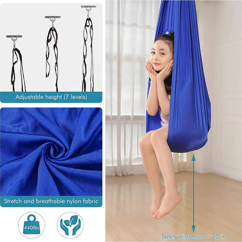 Kids Sensory Swing Hammock with Safety Carabiner