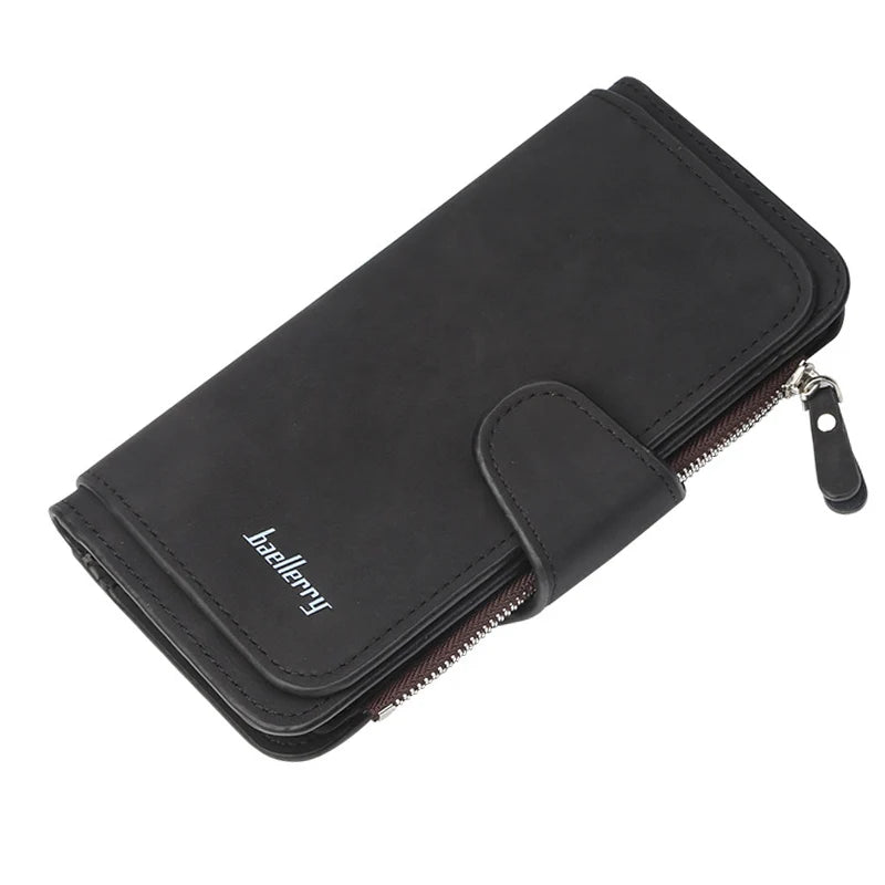 Classic Long PU Leather Wallet with Multiple Pockets