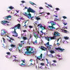 Mixed Shape Glass Rhinestones with Silver Claw Settings