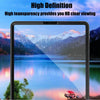 A tablet screen protector is shown on an iPad displaying a scenic mountain landscape with reflections.
