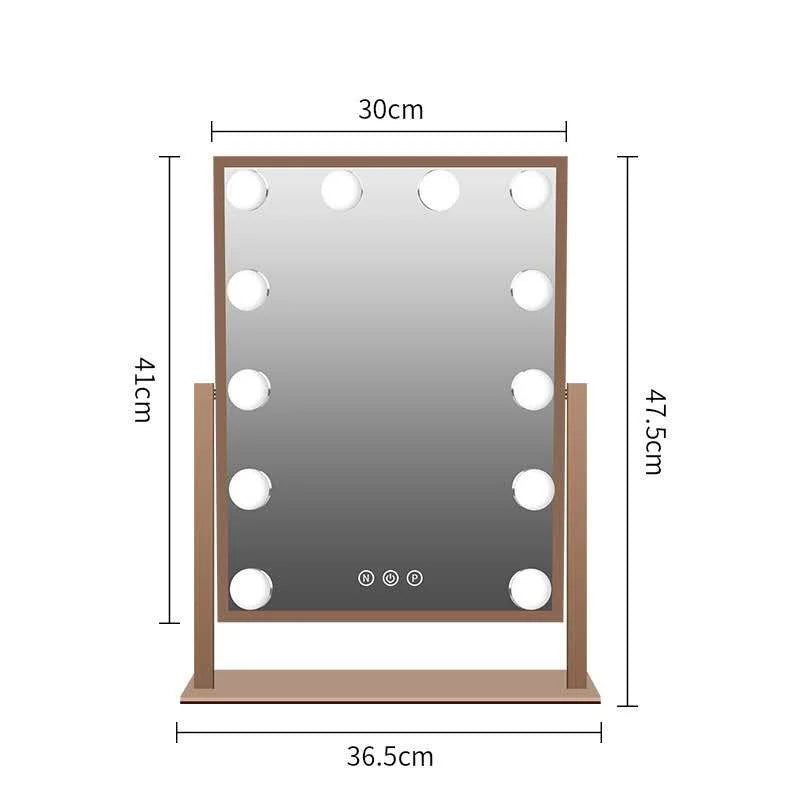 LED Vanity Mirror with Touch Screen and Foldable Stand
