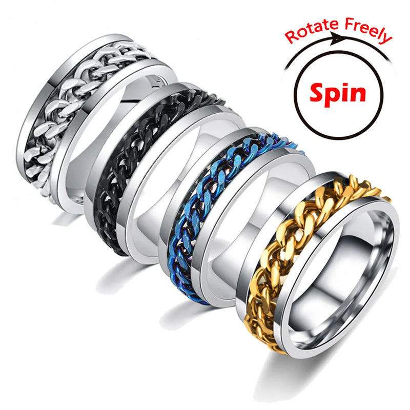 Rotating Anxiety Fidget Spinner Ring