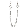 A 16-inch chrome steel punk chain belt accessory with a keyring.