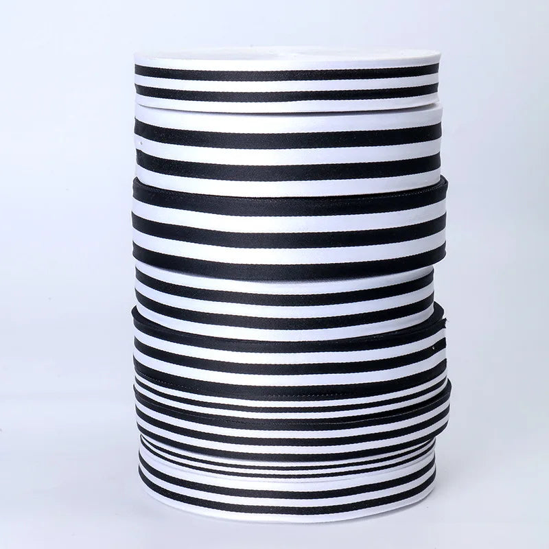 Striped Grosgrain Ribbon – Double-Sided Polyester Cotton, 1 Inch Wide