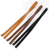 A set of five adjustable PU leather crossbody bag straps in various shades of brown and black.