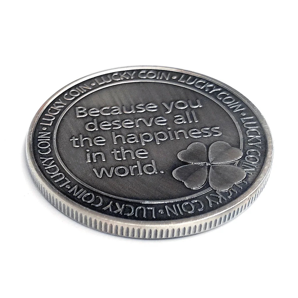 Lucky Four-Leaf Clover Silver-Toned Coin Keepsake