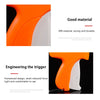Orange and white handheld tagging gun with a smooth design showing the trigger mechanism.