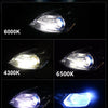 Comparison of multi-color temperature LED headlight bulbs ranging from 6000K to 12000K.