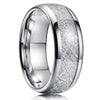 Men's Black Stainless Steel Wedding Band with Double Groove Detail