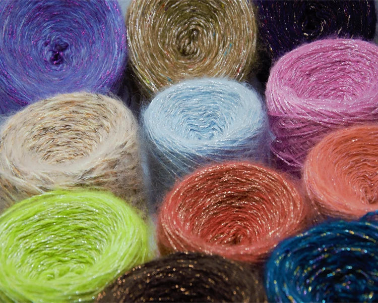 Merino Wool Metallic Yarn with Shimmering Thread – 250g