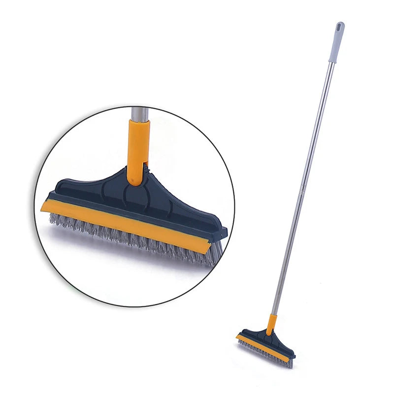 2-in-1 Rotating Floor Scrub Brush with Long Handle