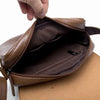 Vintage Leather Crossbody Bag for Men – Compact Messenger Shoulder Bag