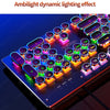 Retro Punk Mechanical Keyboard 104 Keys USB Wired RGB Backlit