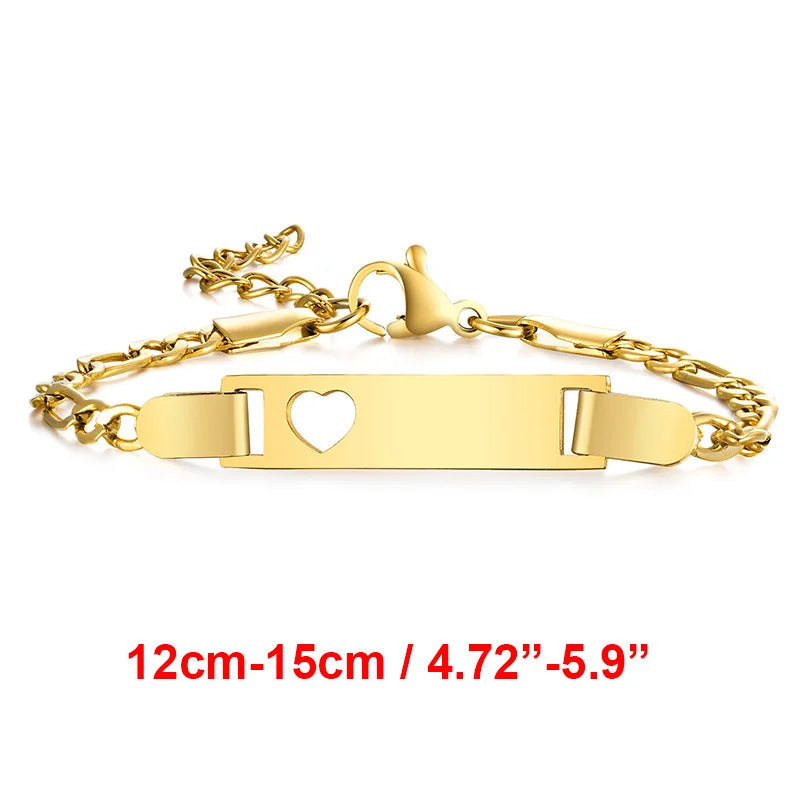 Personalized Stainless Steel Name Bracelet for Baby and Mom