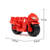A red city rescue vehicle building block set featuring a car design and traffic signs.