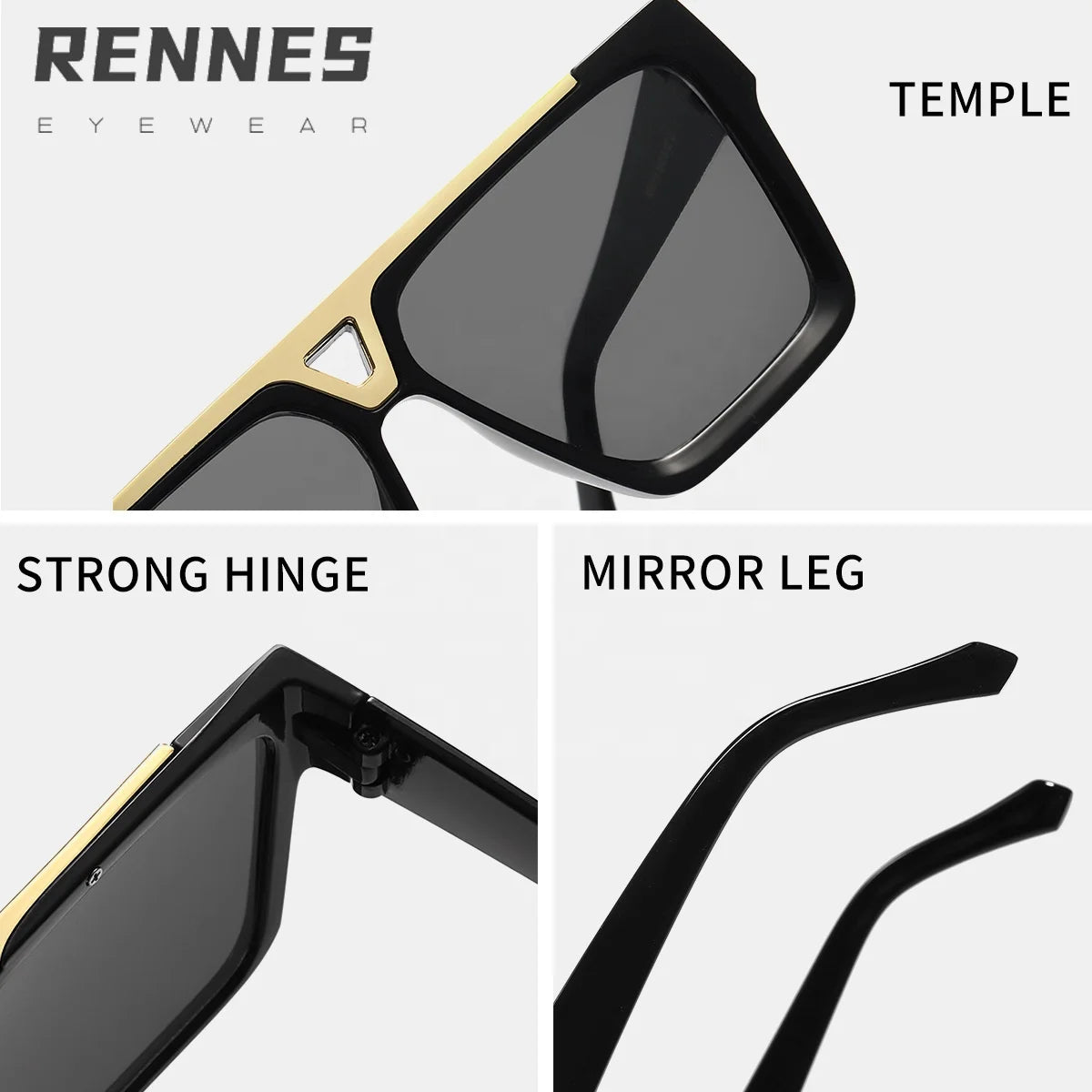 Lunettes de Soleil Carrées Rétro