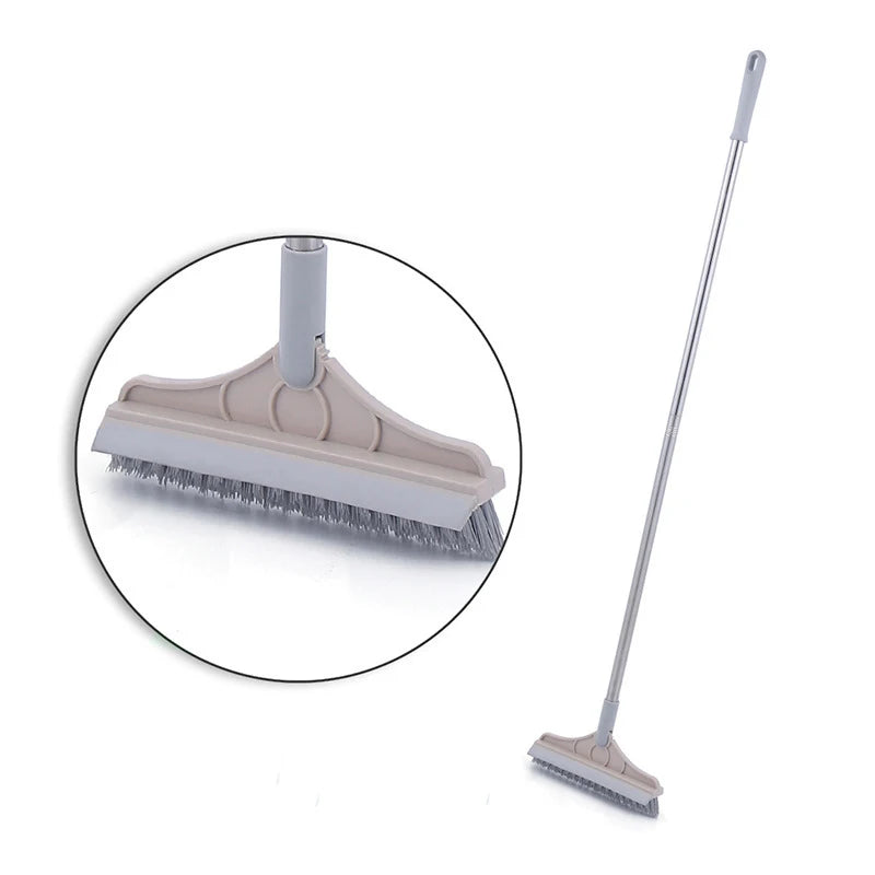 2-in-1 Rotating Floor Scrub Brush with Long Handle