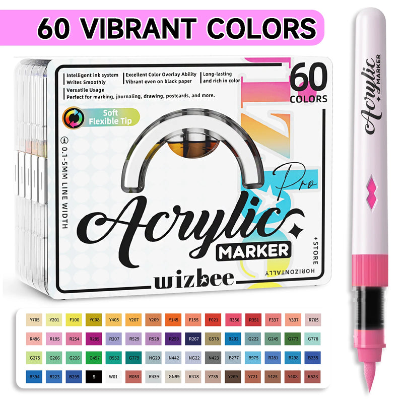 Acrylic Paint Markers with Brush Tip
