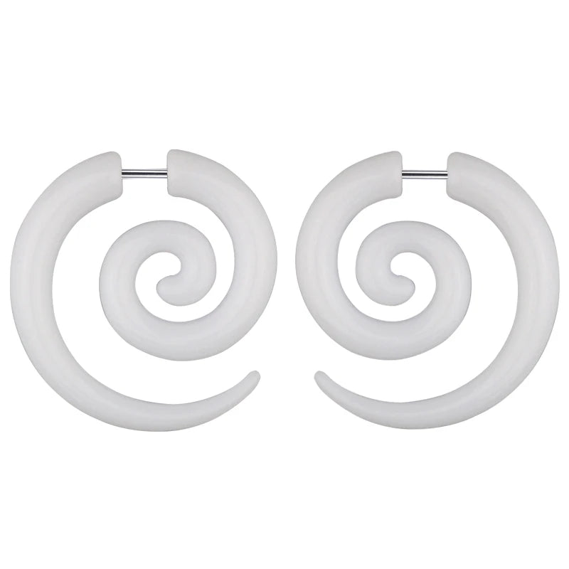 Pendientes de espiral acrílicos tipo túnel falso