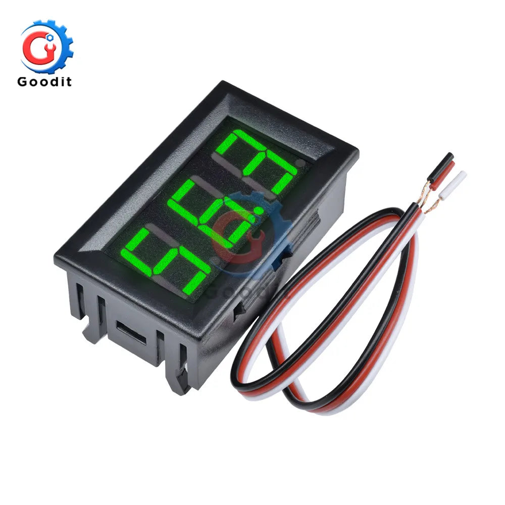 Mini LED Digital DC Voltmeter 0-100V with Three Color Options