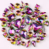 Mixed Shape Glass Rhinestones with Silver Claw Settings