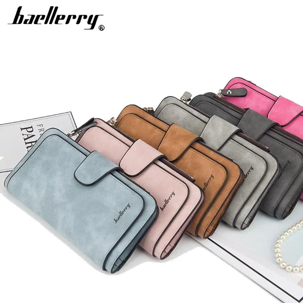 Classic Long PU Leather Wallet with Multiple Pockets