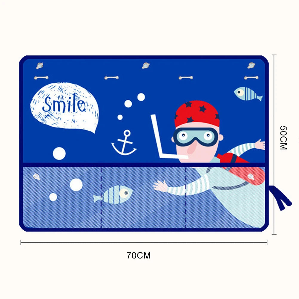 Cartoon Car Sunshade Curtain with Storage Pocket