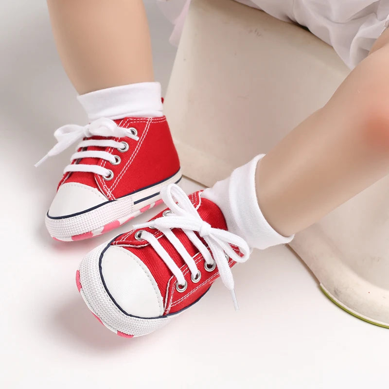 Classic Canvas First Walker Shoes for Babies with Star Print
