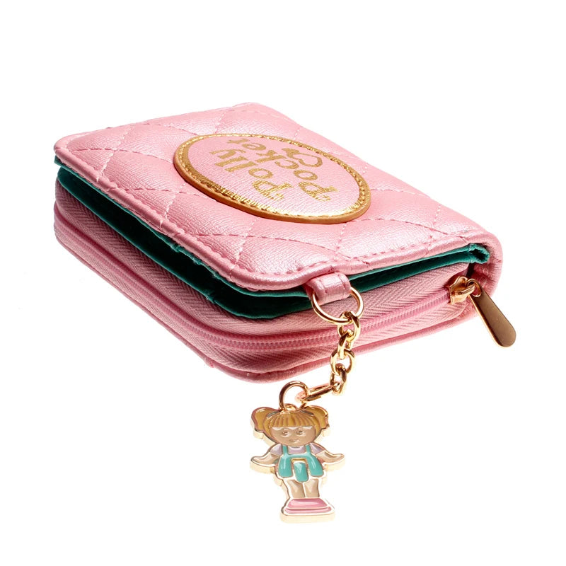 Quilted PU Leather Wallet with Zipper Closure