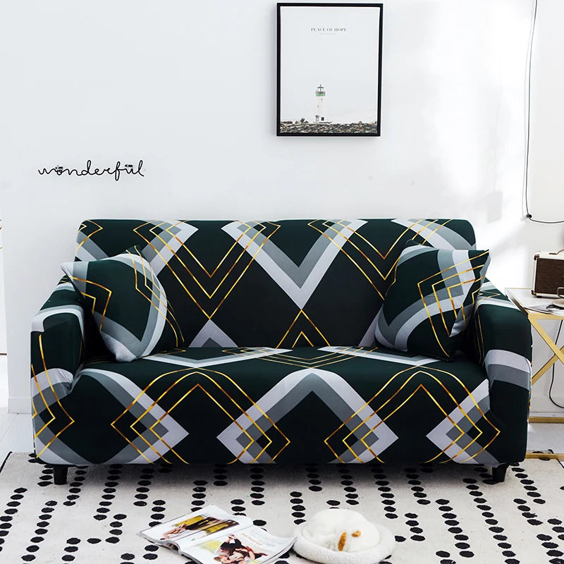 Stretch Floral Sofa Cover with Anti-Slip Grip